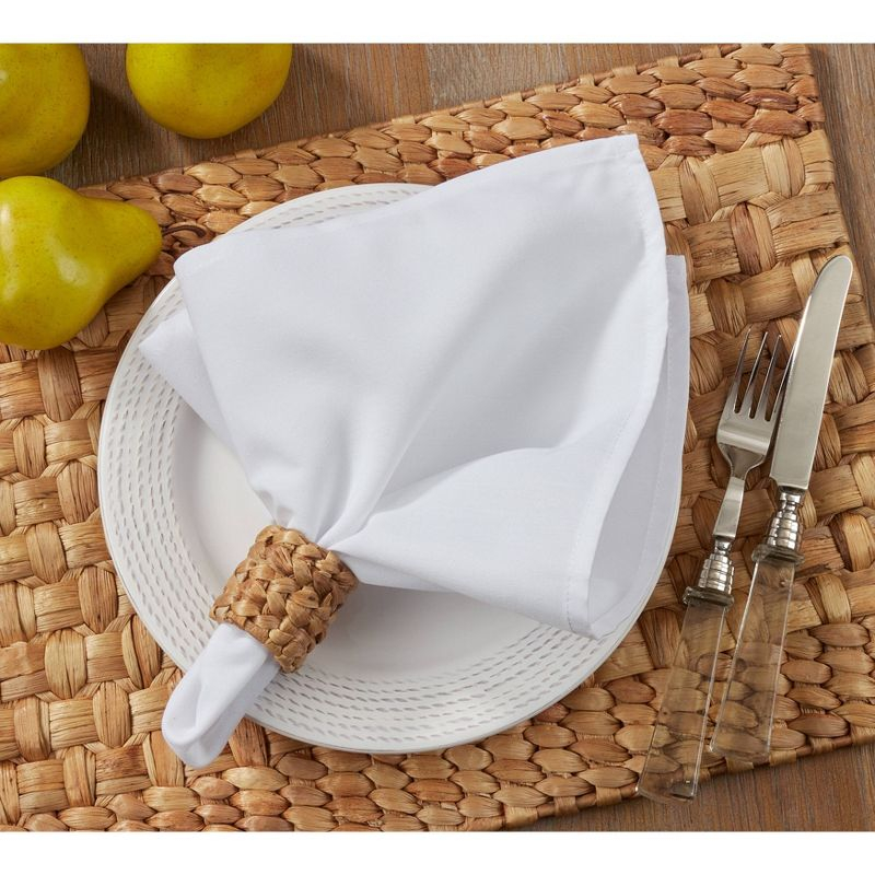 Everyday Design Napkins White (Set of 12): Saro Lifestyle Cloth Napkins, Solid Pattern, 20"x20", Machine Washable