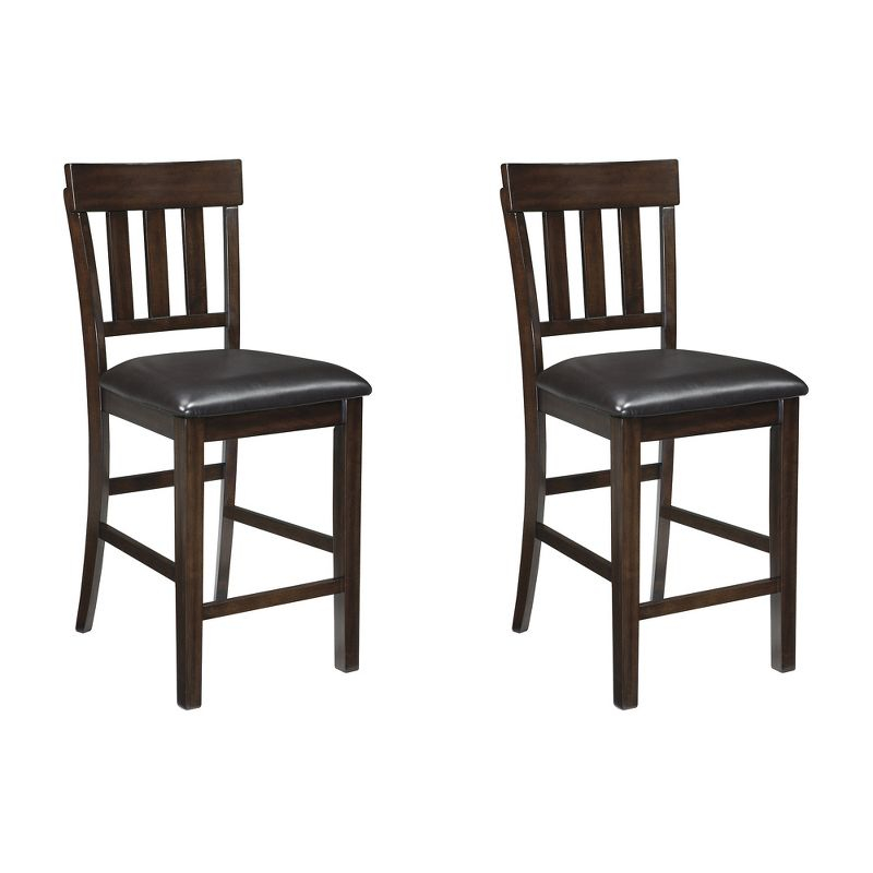 Signature Design by Ashley Haddigan Counter Height Upholstered Barstool, Set of 2, Dark Brown