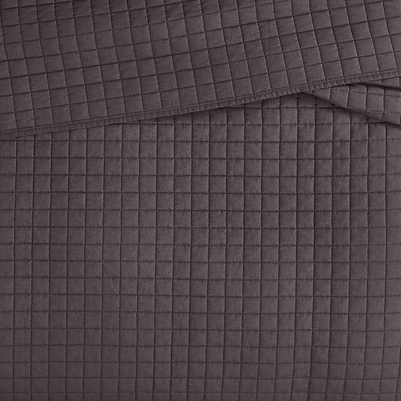 Brooklyn Loom 3pc King Flax Linen Quilt Set Charcoal Gray