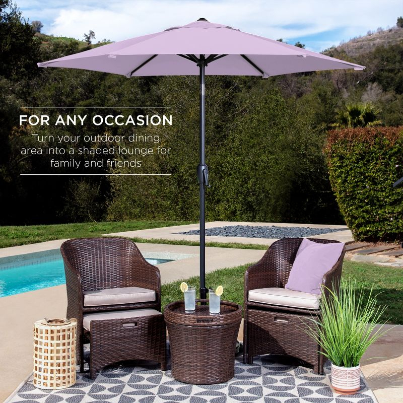 Best Choice Products 7.5ft Heavy-Duty Outdoor Market Patio Umbrella w/ Push Button Tilt, Easy Crank - Lavender