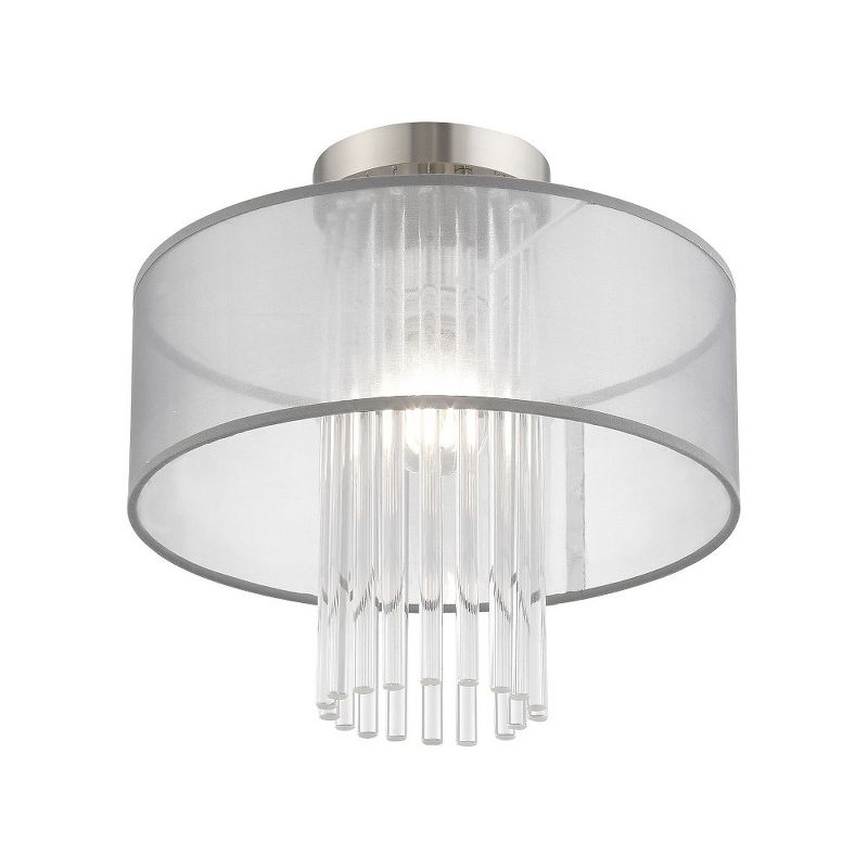 Livex Lighting Alexis 1 - Light Flush Mount in  Brushed Nickel