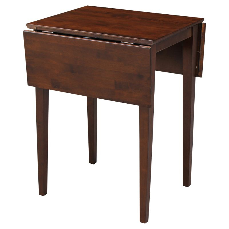 Tate Drop Dining Table Espresso - International Concepts: Hardwood, Dual 9" Leaves, Seats 4