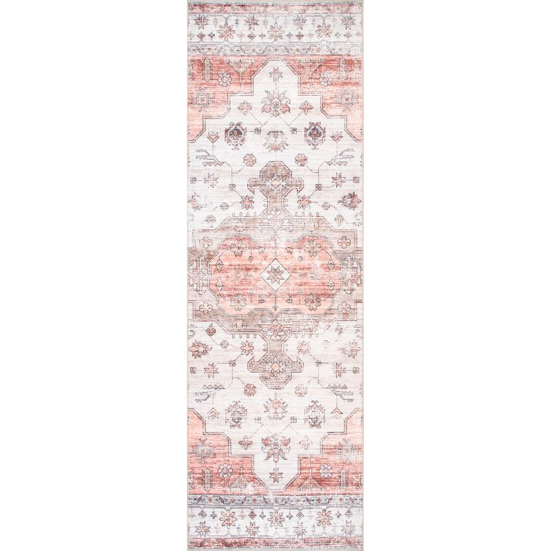 Nuloom Banks Vintage Pet Friendly Machine Washable Area Rug, Runner 2' 6" x 10', Beige