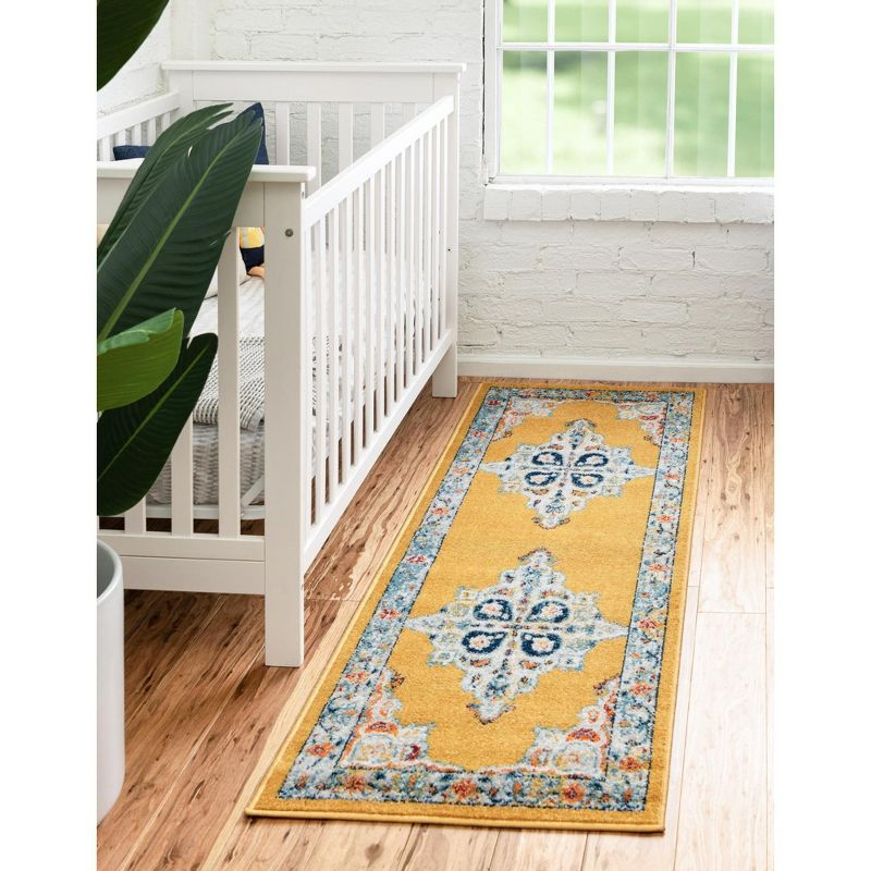 Unique Loom 2' 7 x 12' 0 Runner Yellow Parker Merakli Area Rug