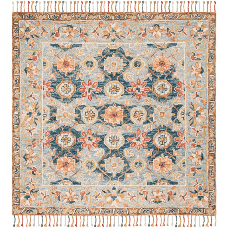 Aspen APN110 Hand Tufted Area Rug - Grey/Navy - 5'x5' - Safavieh.