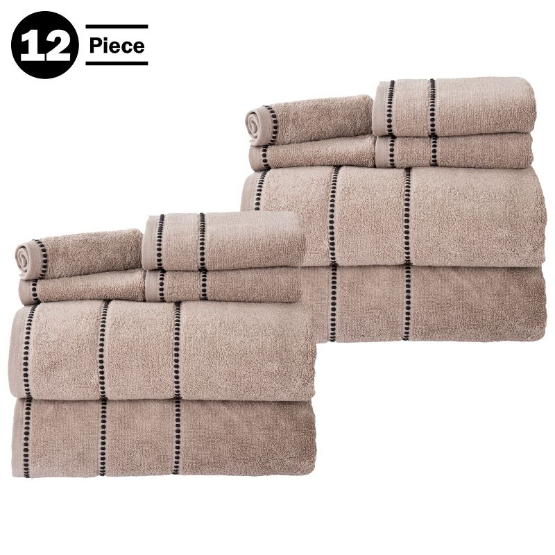 12-Piece Cotton Towel Set, Taupe