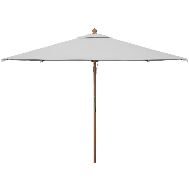 Velop 7.5 Ft Square Wooden Pulley Market Umbrella - PAT8409 - Ivory - Safavieh