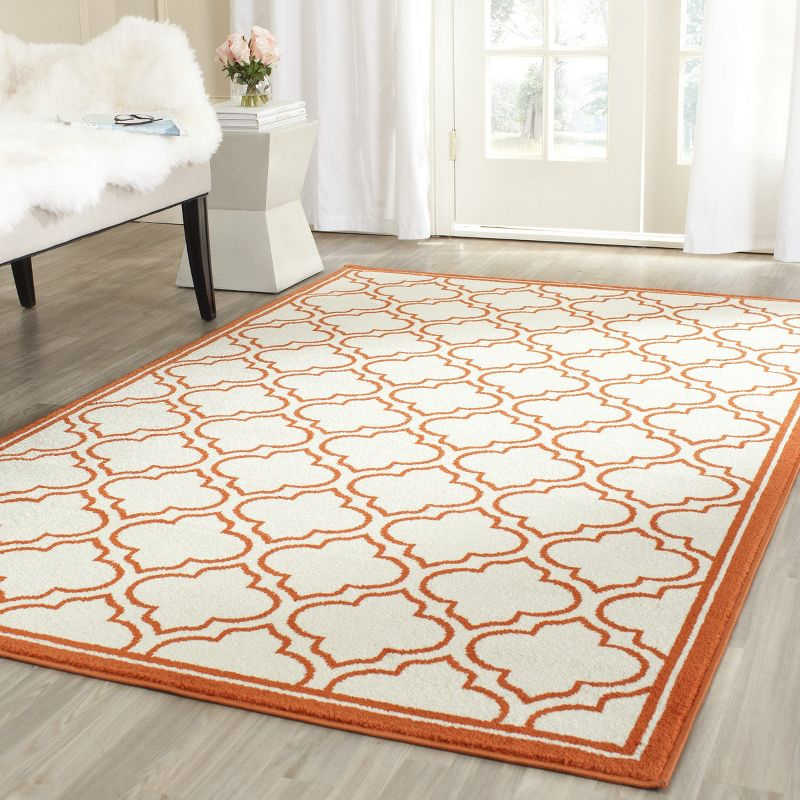 Amherst AMT412 Power Loomed Area Rug - Ivory/Orange - 6'x9' - Safavieh..