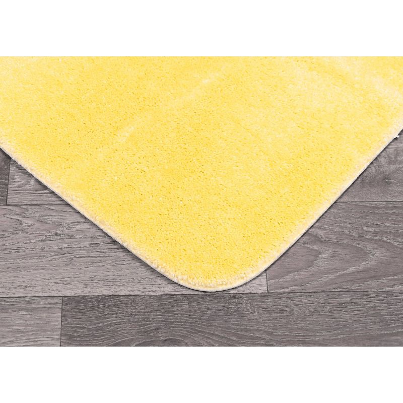 Garland Rug 24"x40" Traditional Plush Nylon Washable Bath Rug Yellow : Microfiber, Machine Washable, Non-Slip Backing