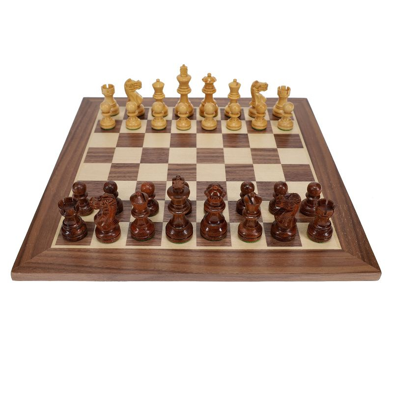 WE Games Weighted Wooden Staunton Chess Set, 11.5 in. Board,  2.5 in. King