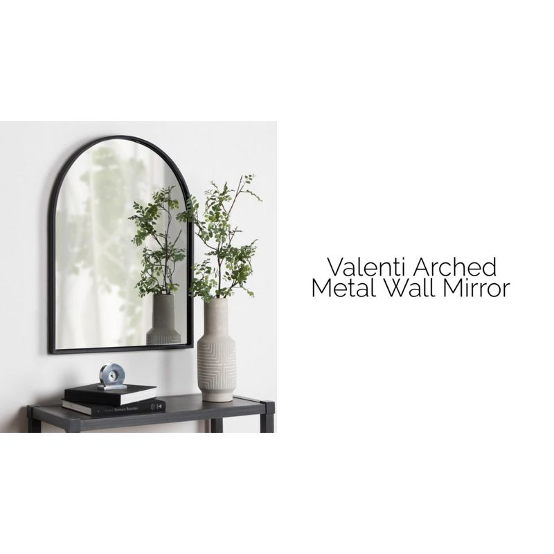 Kate & Laurel All Things Decor 24"x32" Valenti Mid-Century Modern Arched Wall Mirror: Includes Mounting Hardware