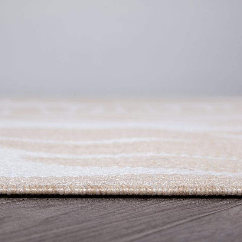 World Rug Gallery Floral Leaves Textured Flat Weave Indoor/Outdoor Area Rug - NATURAL 7'10"X10'