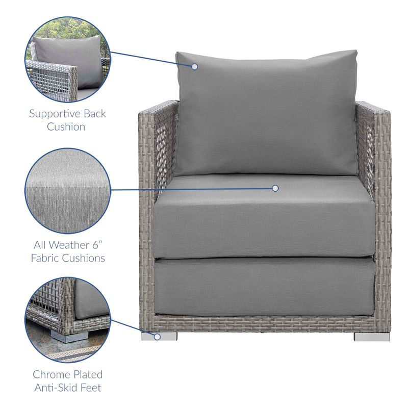 Modway Aura Rattan Outdoor Patio Armchair