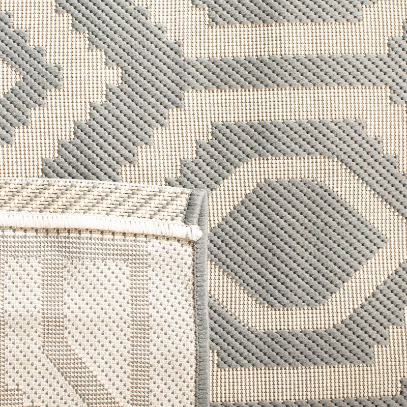 Courtyard CY6902 Power Loomed Indoor and Outdoor Area Rug - Anthracite/Beige - 7'10"x7'10" - Safavieh