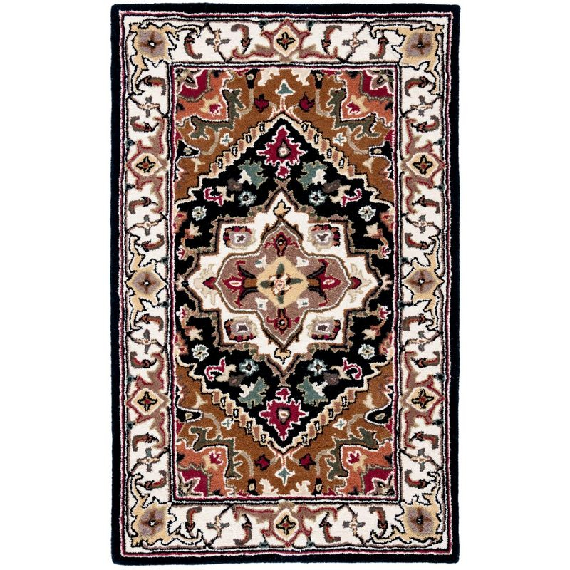 Heritage HG625 Handmade Area Rug - 4'x6' - Navy/Brown - Safavieh