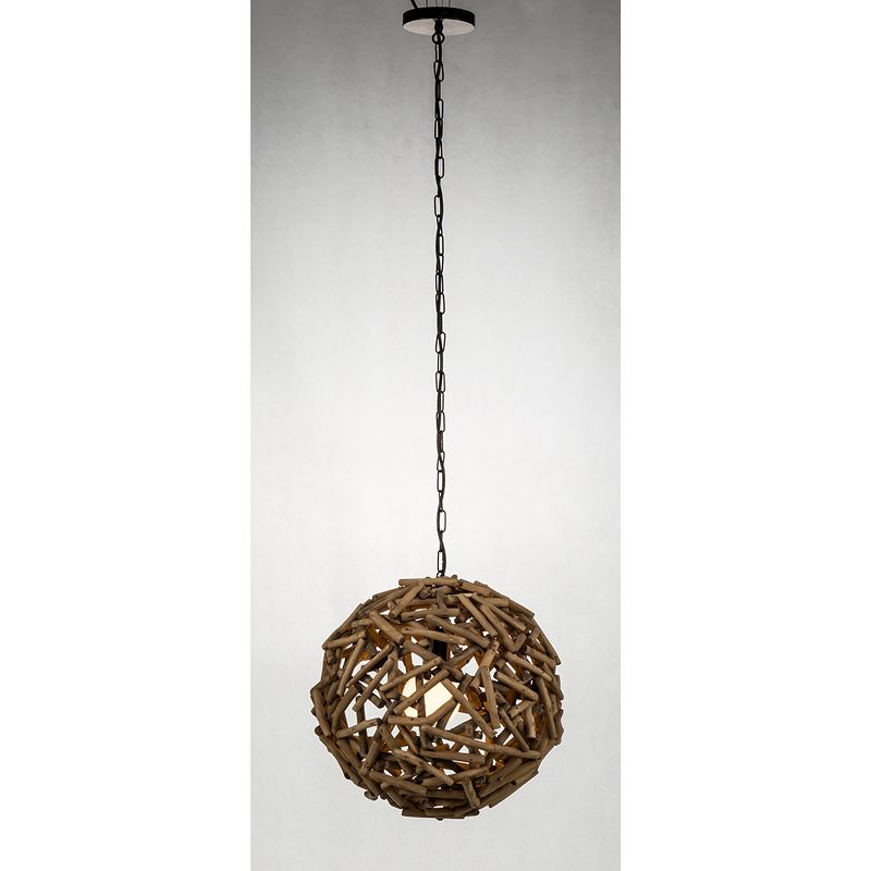 Modern Home Nautical Driftwood Ceiling Pendant Light - 16" Diameter