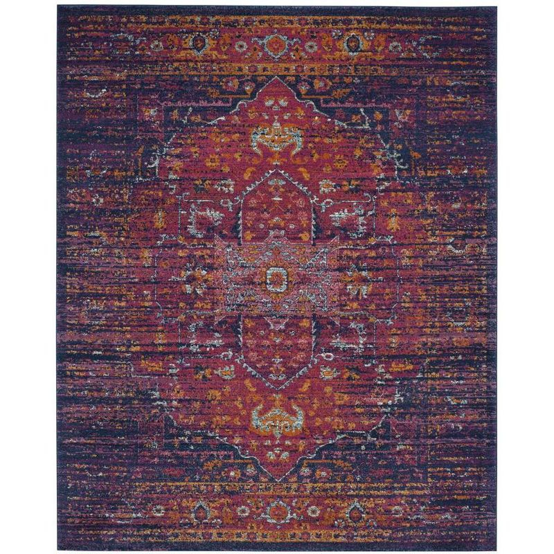 Evoke EVK275 Power Loomed Indoor Area Rug - Blue/Fuchsia - 9'x12' - Safavieh