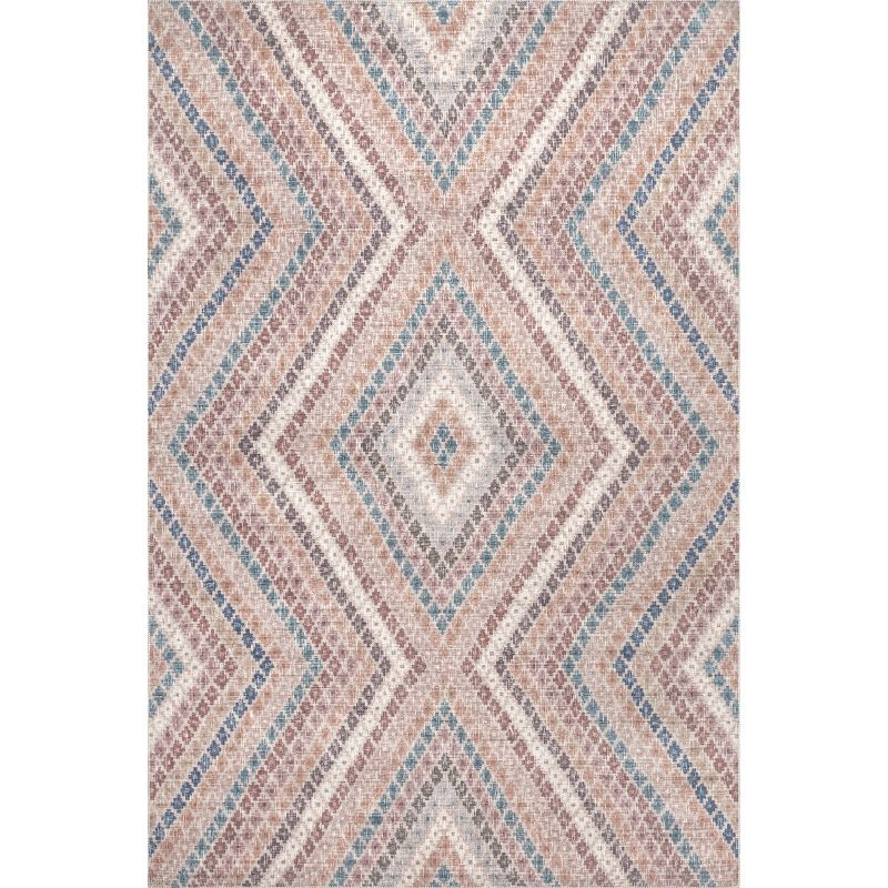 nuLOOM Tarah Faded Diamond Machine Washable Area Rug