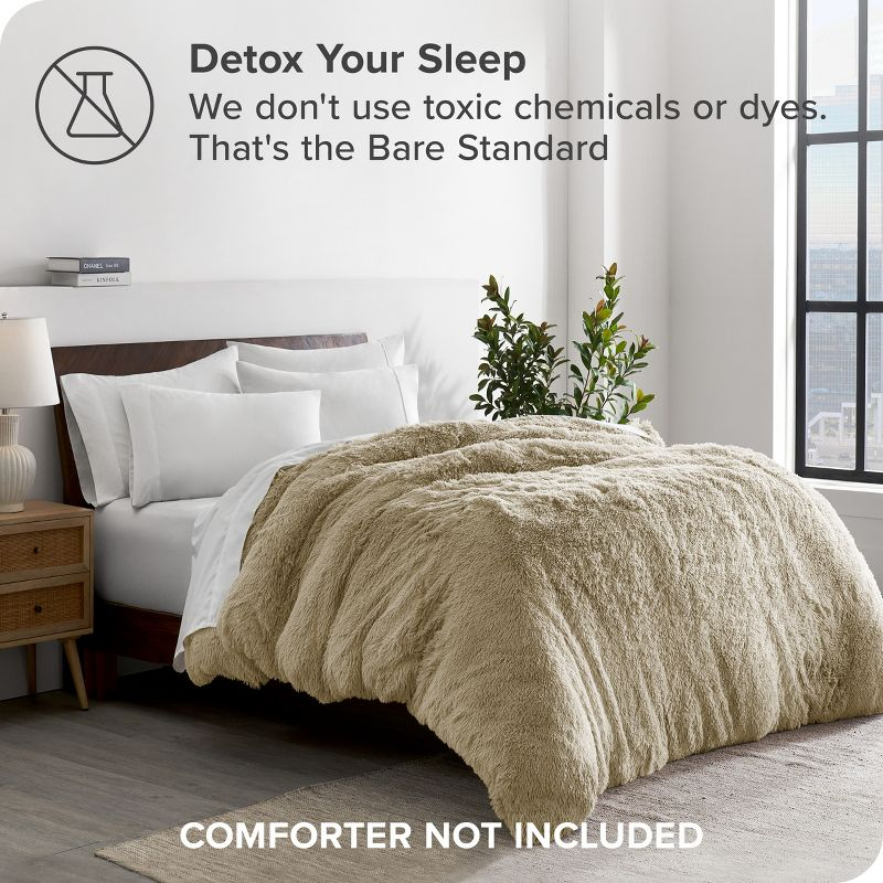 Sand King/California King Shaggy Duvet Cover by Bare Home