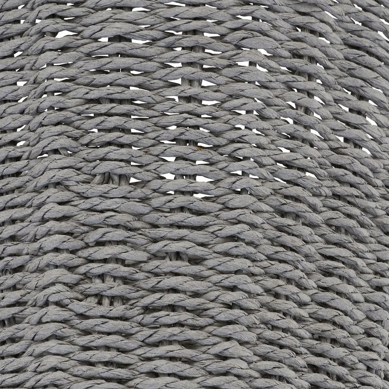 Woven Laundry Basket with Handles and Liner, Gray Paper Rope Laundry Basket