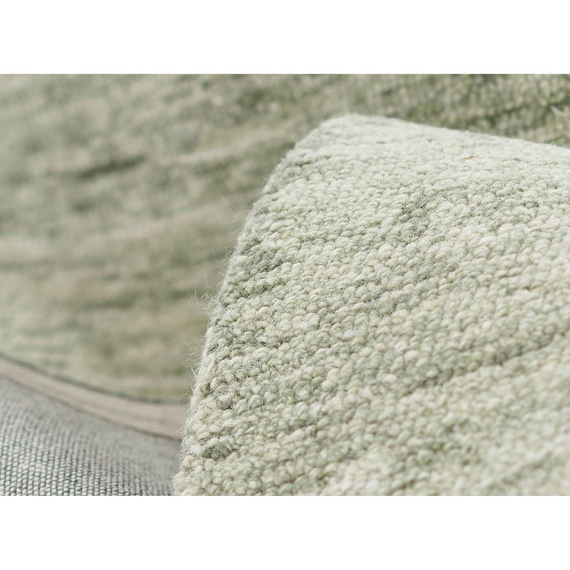 Momeni 2'x3' James Solid Handtufted Accent Rug Sage Green: Wool, Low Pile, Indoor, Rectangle, Cotton Backing