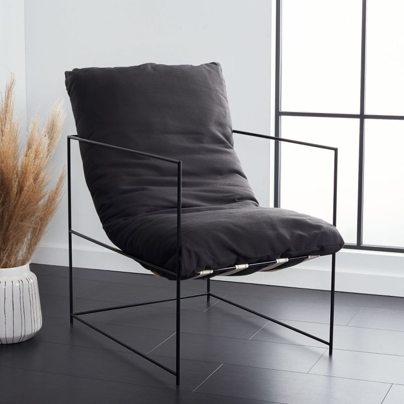 Portland Pillow Top Accent Chair - ACH4511 - Black/Black - Safavieh