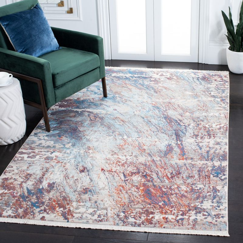 Vintage Persian VTP452 Power Loomed Indoor Area Rug - Blue/Rust - 5'x7'6" - Safavieh