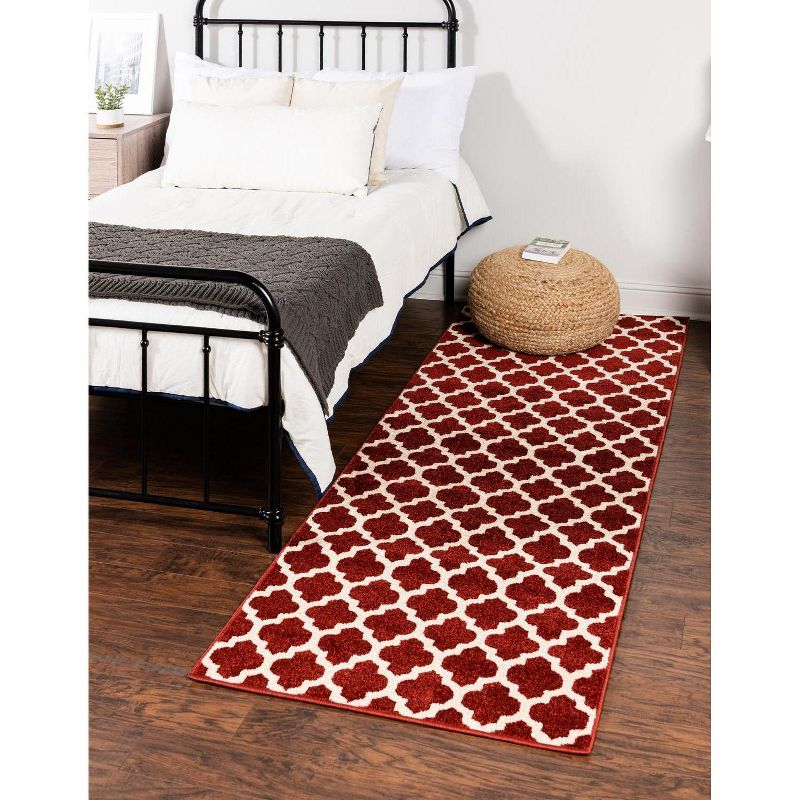 Unique Loom 2' 0 x 6' 1 Trellis Philadelphia Dark Terracotta Area Rug