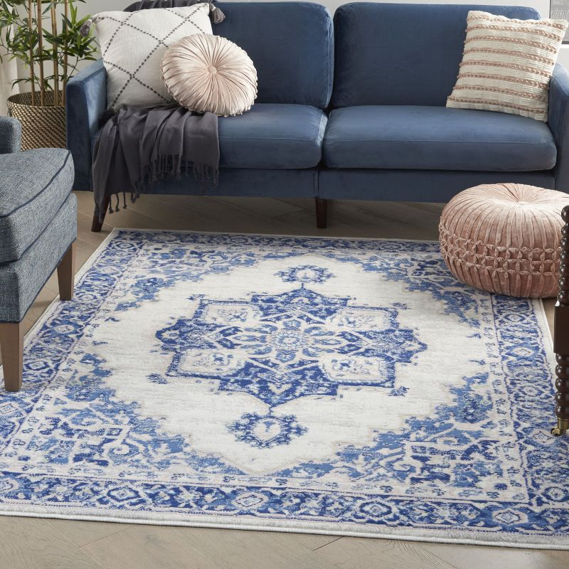 Nourison Whimsicle WHS03 Indoor only Area Rug - Ivory Blue 4' x 6'