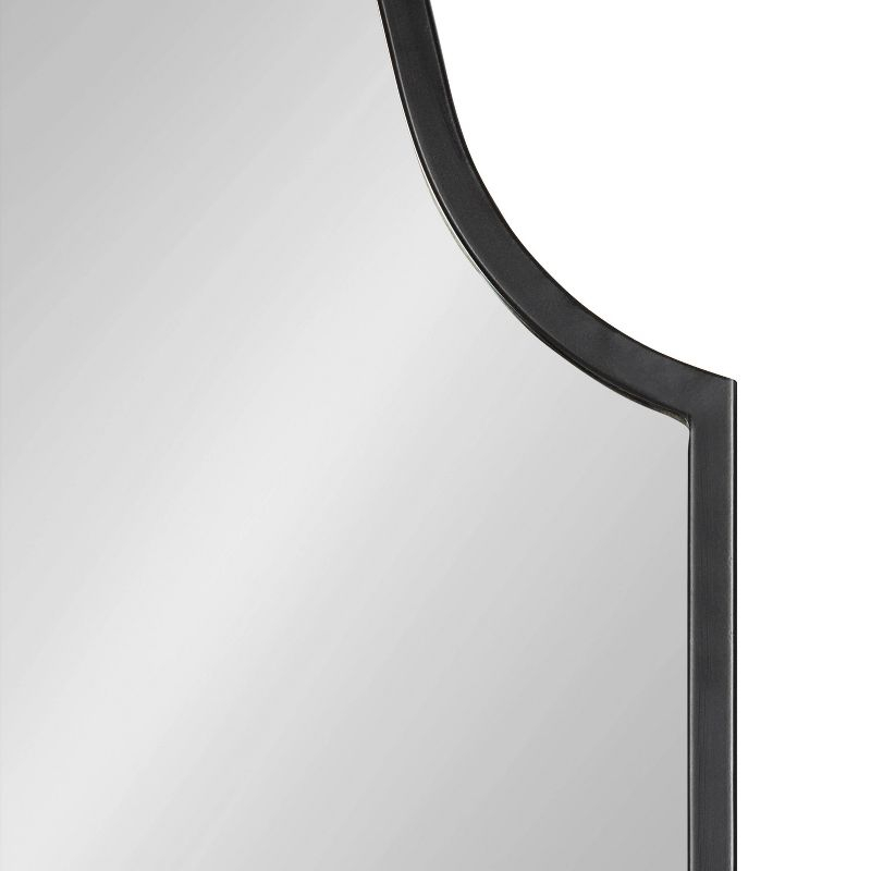 24"x37" Rowla Framed Decorative Wall Mirror Black - Kate & Laurel: Oval, Scalloped Edge, Vintage Design