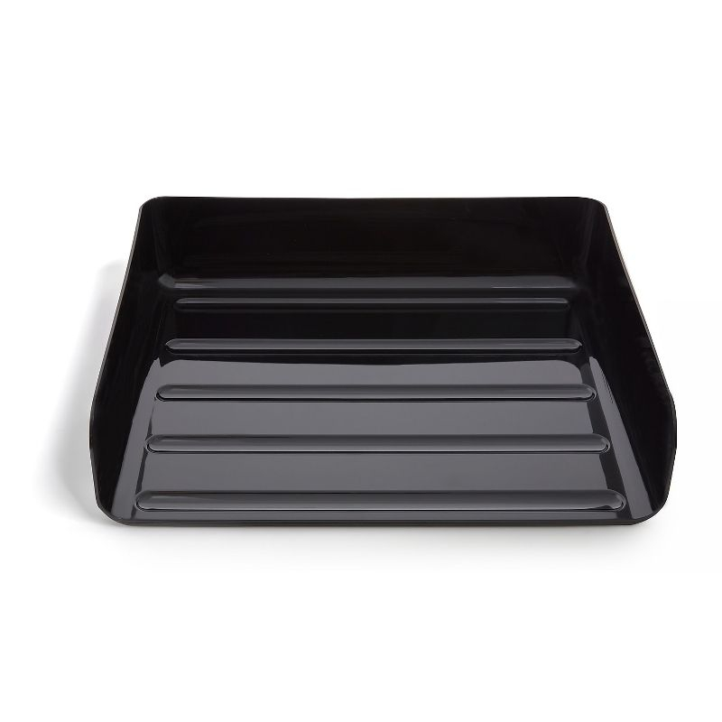 TRU RED Side Load Stackable Plastic Letter Tray Black(TR55329)