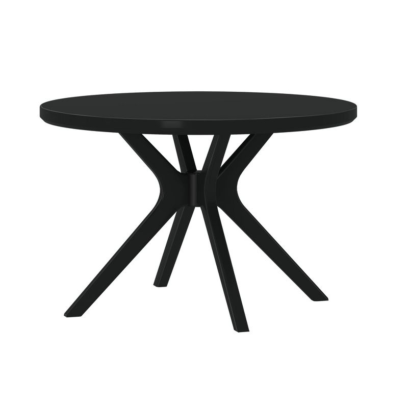 Plank+Beam Verso Round Dining Table, 47" Solid Wood Kitchen & Dining Room Table, Black