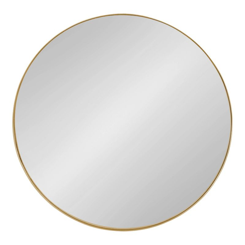 28" Rollo Round Wall Mirror Gold - Kate & Laurel All Things Decor: Modern Style, Metal Frame, No Assembly Required