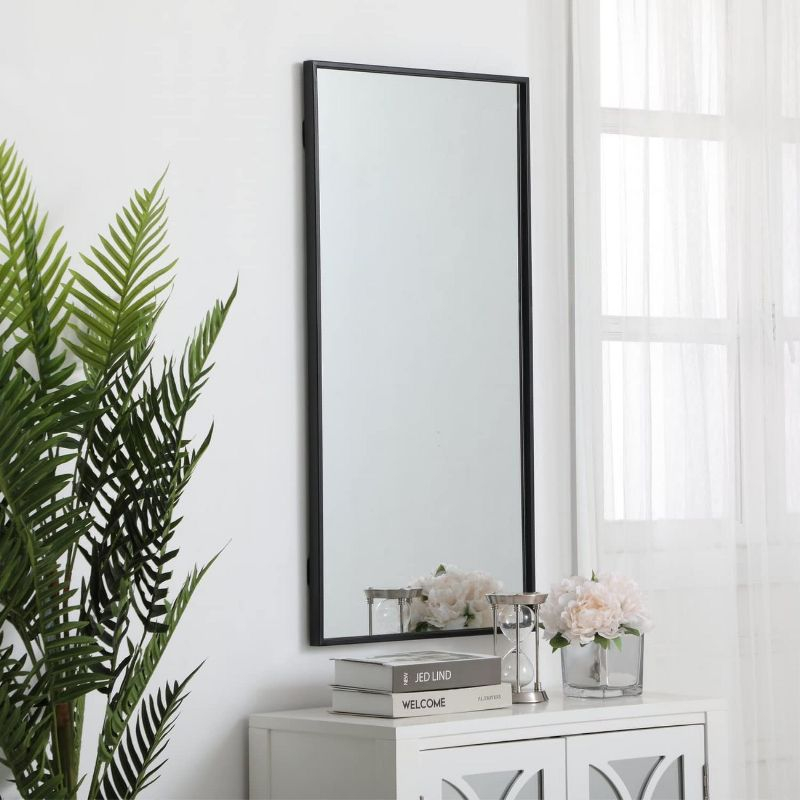 Elegant Lighting Metal frame rectangle mirror 18 inch in Black