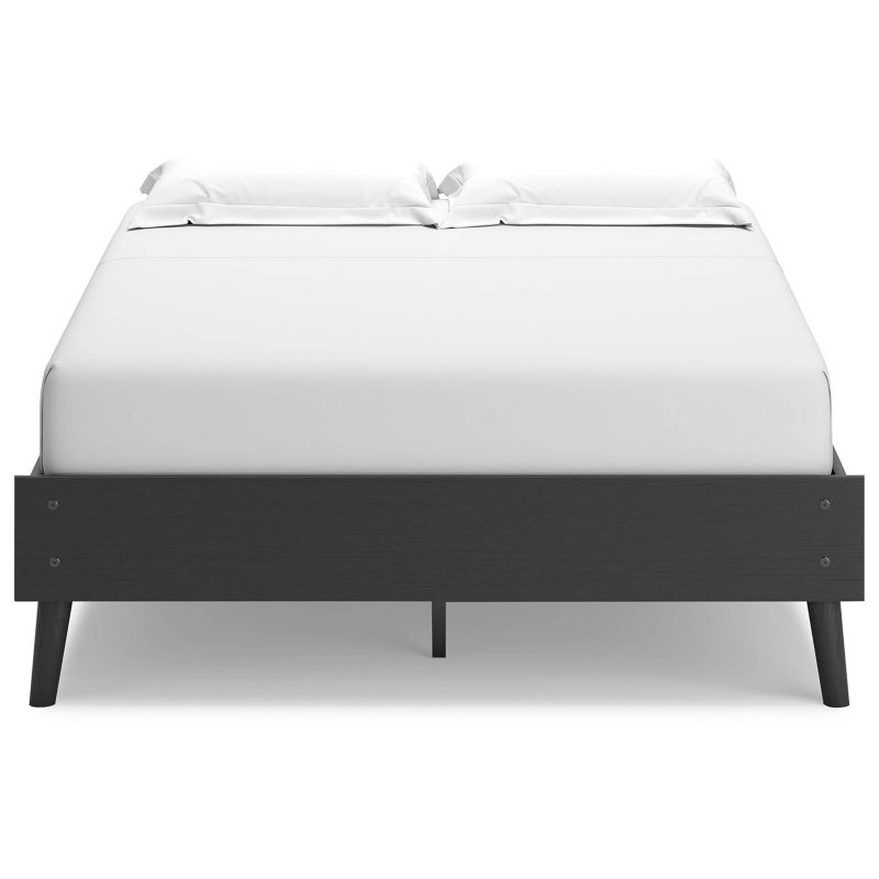 Signature Design by Ashley Full Charlang Platform Bed Black/Gray: Modern Style, No Box Spring Needed