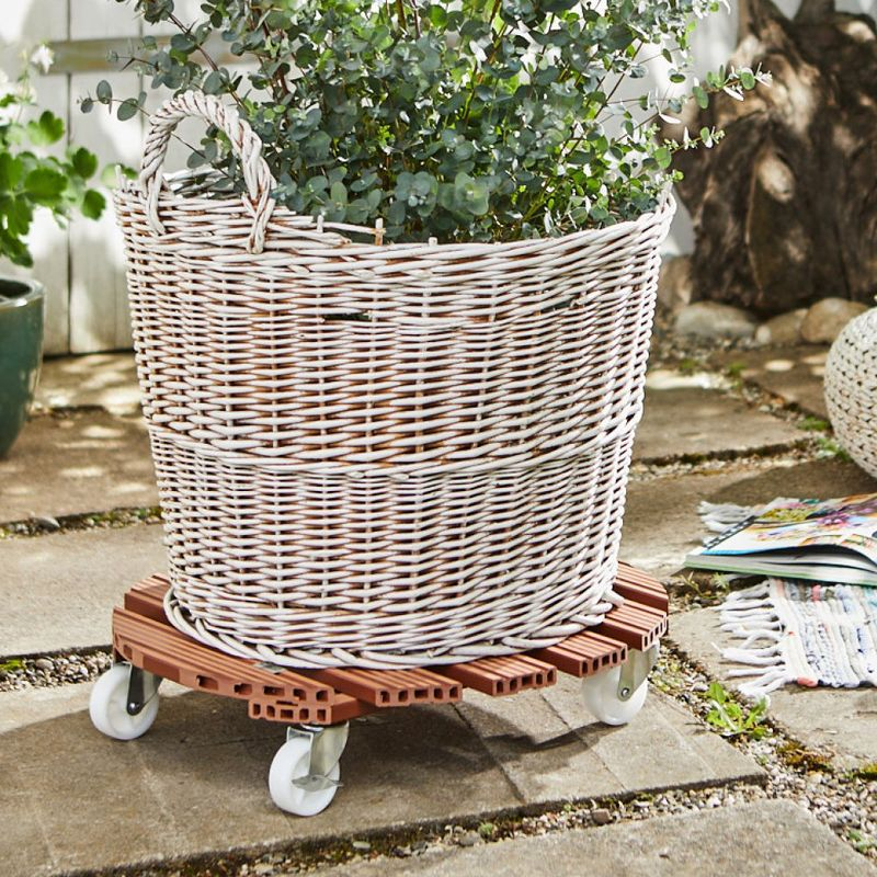 Tierra Garden 20" Terra Cotta Round WPC Plant Caddy