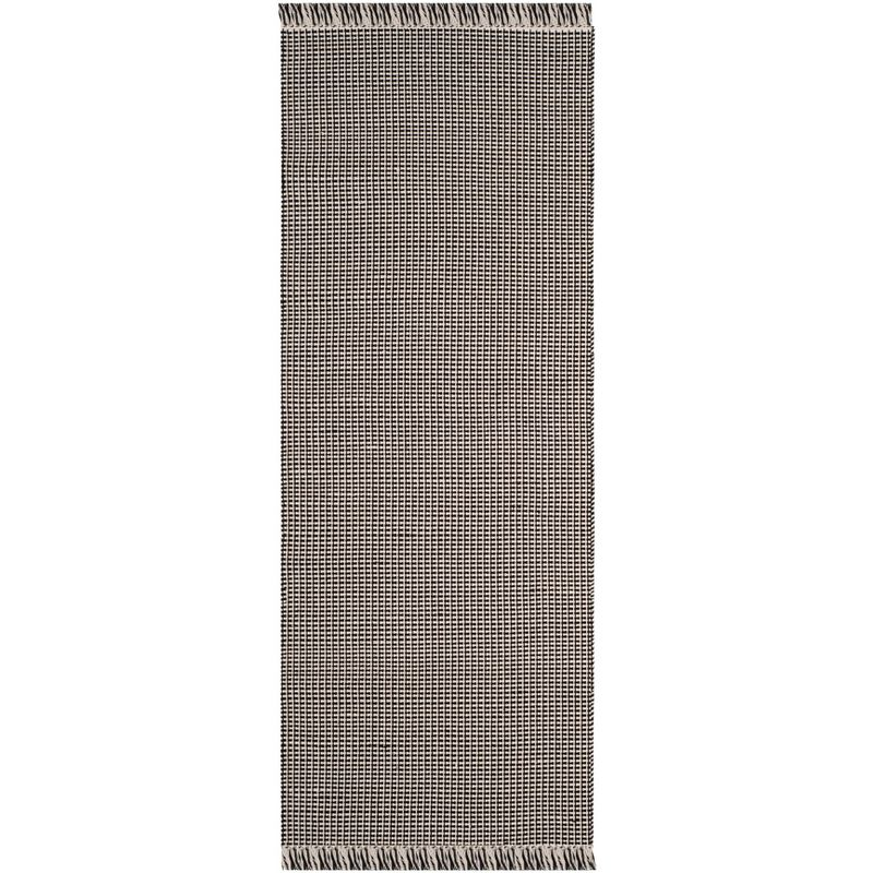 Montauk MTK340 Hand Woven Indoor Runner Rug - Ivory/Black - 2'3"x14' - Safavieh