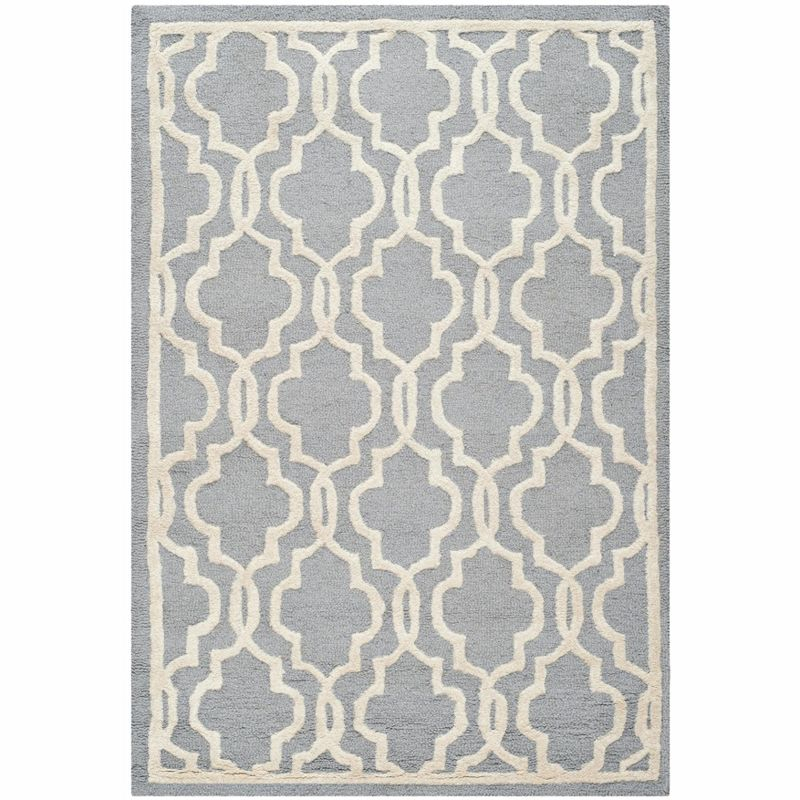 Cambridge CAM131 Tufted Indoor Accent Rug - Silver/Ivory - 3'x5' - Safavieh
