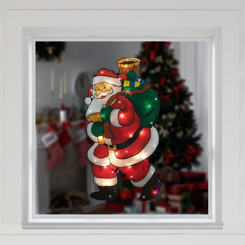 Northlight 17.5" Lighted Santa Claus Christmas Window Silhouette