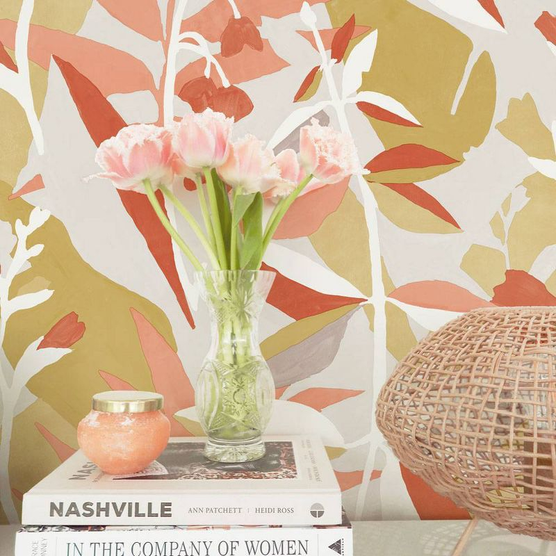 Tempaper & Co. Petite Garden Party Removable Peel and Stick Wallpaper, Pink Punch Petite, 28 sq ft: Vinyl Adhesive Floral Decor