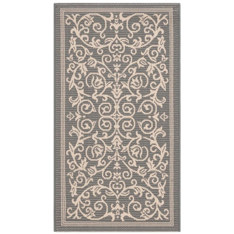 Courtyard CY2098 Power Loomed Indoor and Outdoor Accent Rug - Grey/Natural - 2'x3'7" - Safavieh