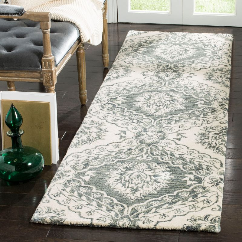 Blossom BLM601 Hand Tufted Runner Rug - Blue/Ivory - 2'3"x8' - Safavieh.