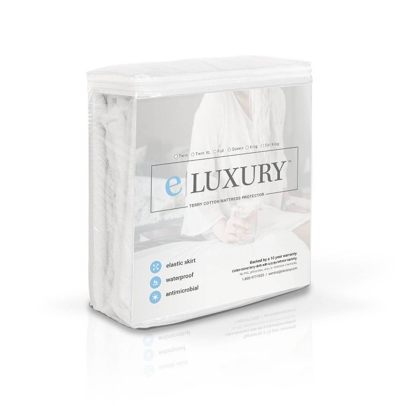 Waterproof Terry Cotton Mattress Protector, Full - eLuxury