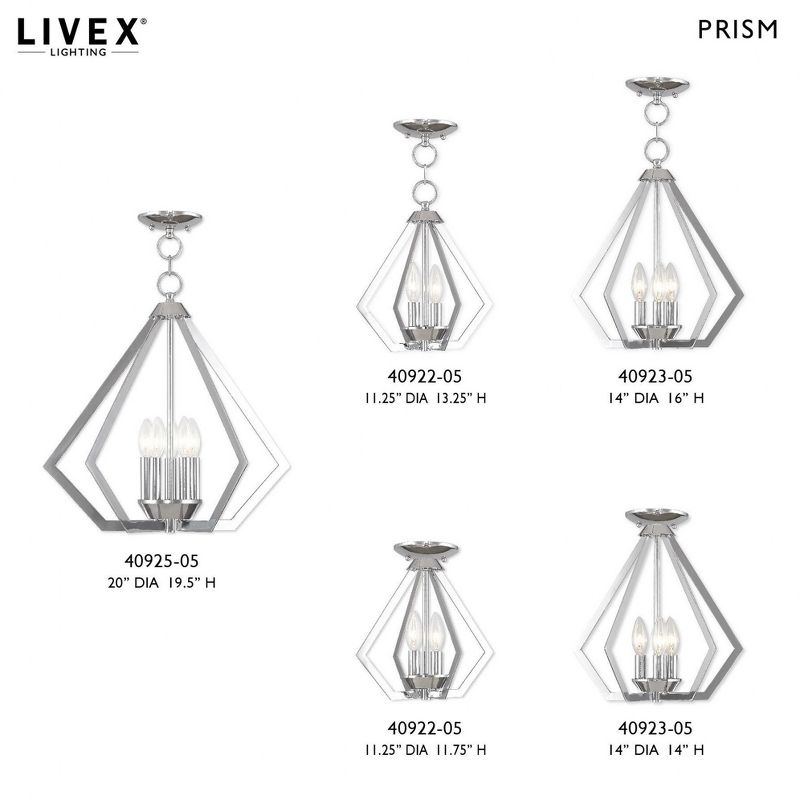 Livex Lighting Prism 3 - Light Chandelier in  Polished Chrome
