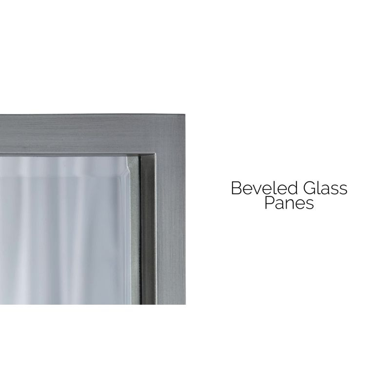 17" x 42" Stryker Windowpane Framed 8-Pane Wall Mirror Silver - Kate and Laurel: Beveled, Easy Mount