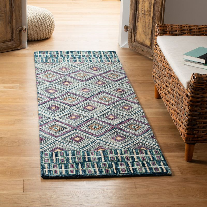 Aspen APN812 Hand Tufted Indoor Runner Rug - Blue/Red - 2'3"x7' - Safavieh