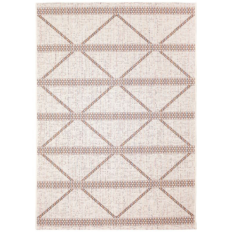 Liora Manne Avena Diamond Stripe Indoor/Outdoor Rug Ivory 3'3" x 4'11"