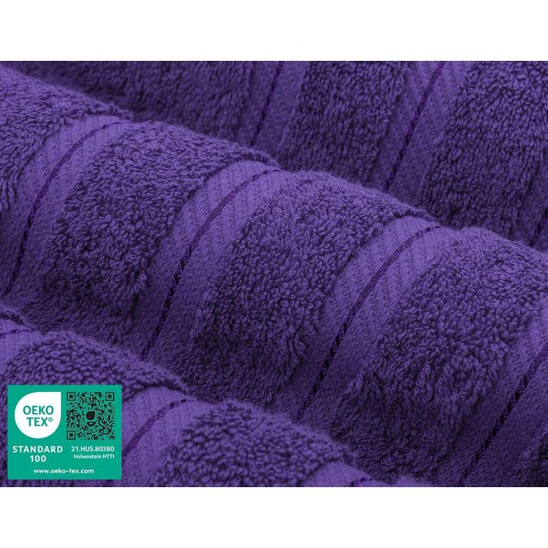 American Soft Linen 6 Piece Towel Set, 100% Cotton Bath Towels for Bathroom, Purple