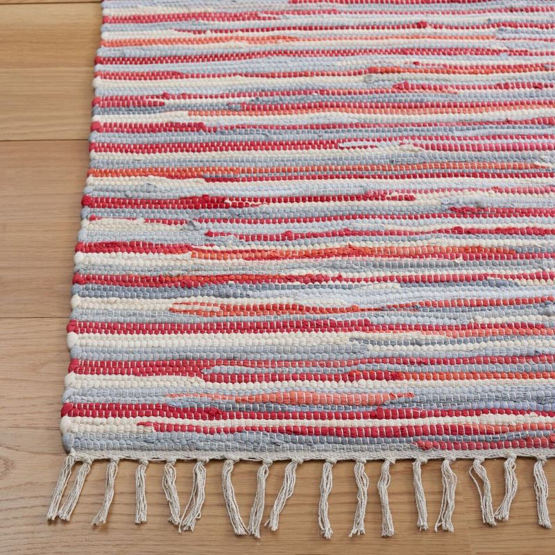 Rag Rug RAR129 Hand Woven Indoor Area Rug - Red/Multi - 5'x8' - Safavieh.