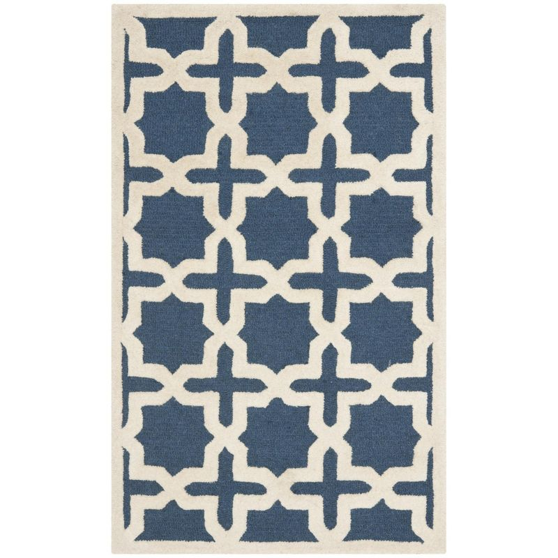 Cambridge CAM125 Tufted Indoor Accent Rug - Navy Blue/Ivory - 3'x5' - Safavieh